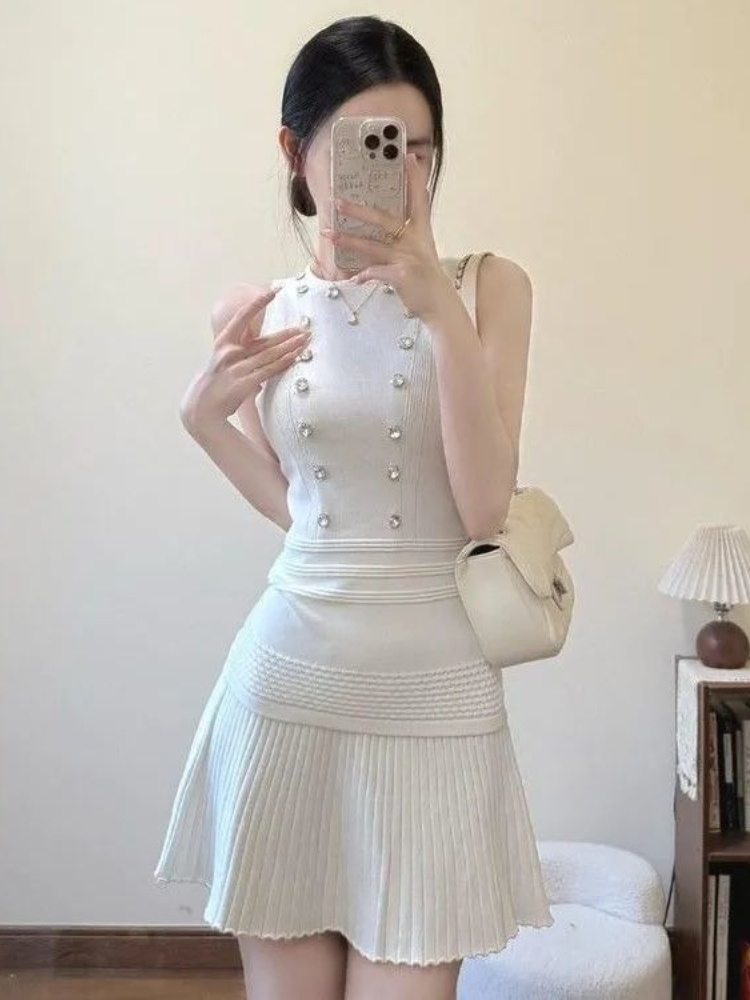 Summer Clothing In French - 여름 프렌치 스타일 화이트 네일 비즈