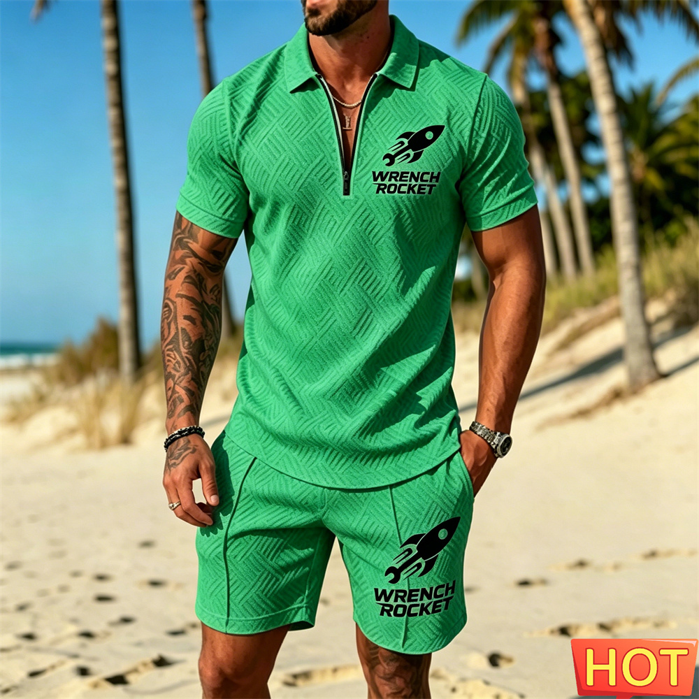 Summer Vacation Clothing Men - 여름 남성복 휴가용 폴로 세트 캐주얼