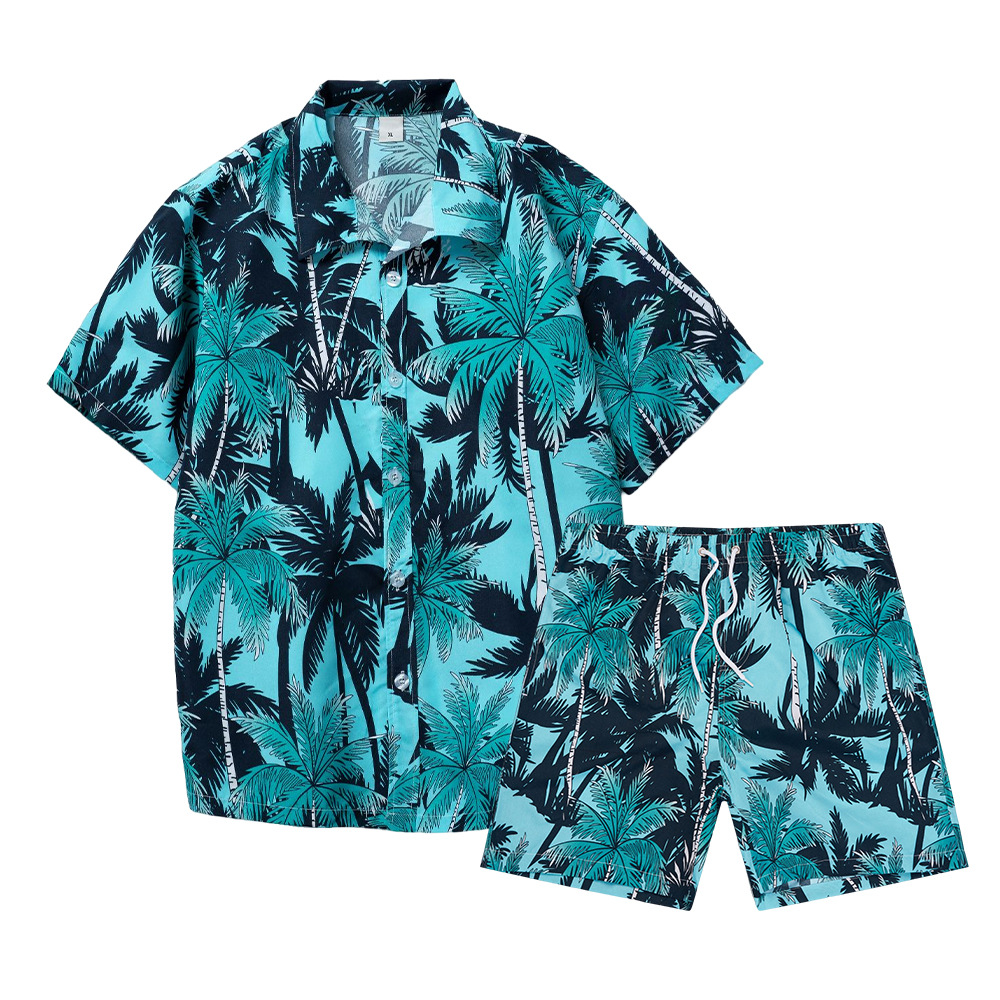 Beach Shirt Hawaiian - 하와이안 코코넛 나무 3D 프린트 남성