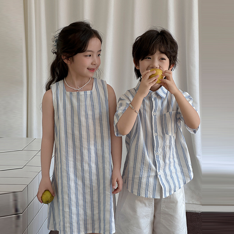 Summer Dresses Yours Clothing - 한국 소년과 소녀 부모-자식 의류 여름