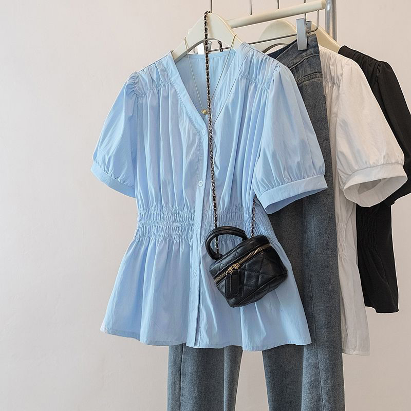 Summer Clothing In French - 200파운드 플러스 사이즈 신축성 있는 허리밴드