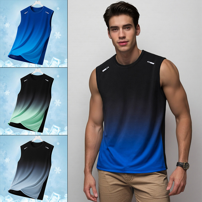Summer Clothing For Teens - 남성 그라데이션 스포츠 조끼 경량 민소매