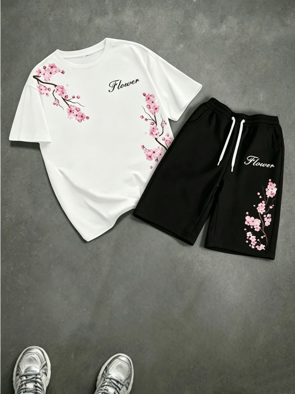 Summer Clothing For Young Men - 남성용 여름 벚꽃 문자 인쇄 편안한