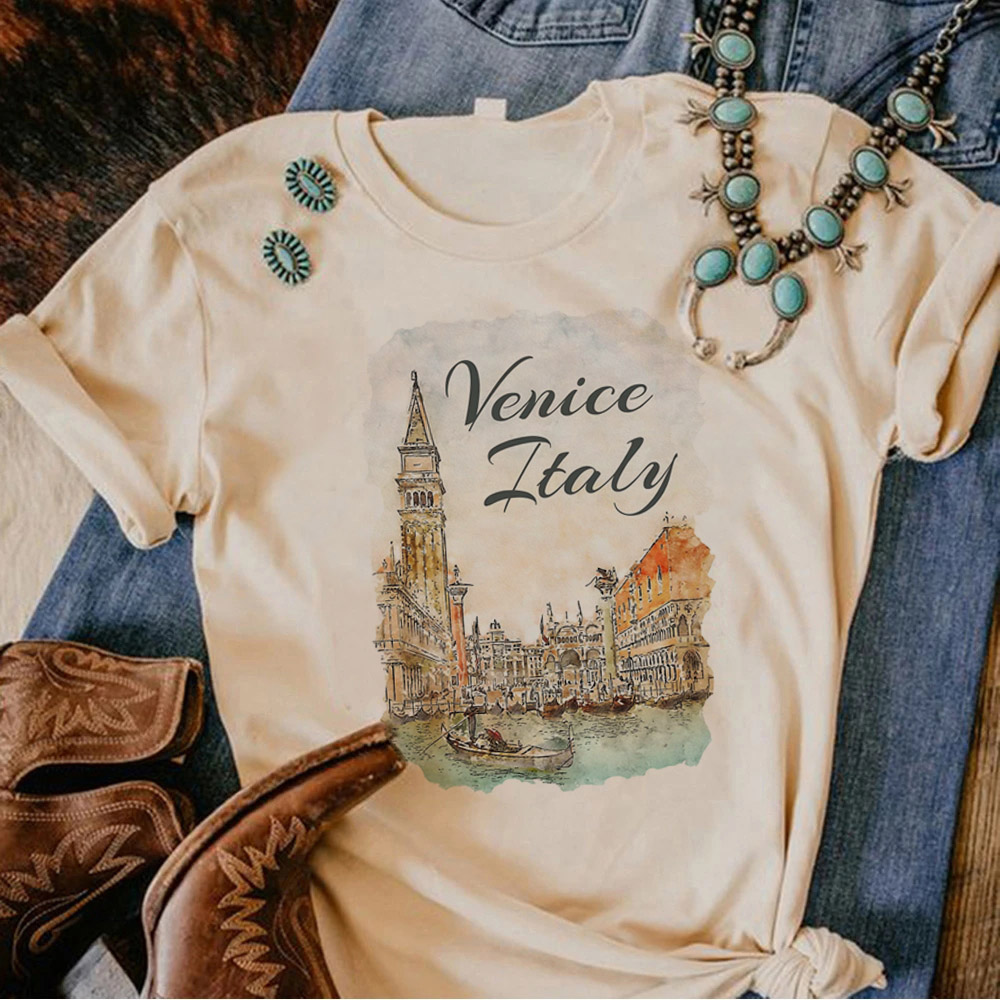 Summer Clothing Italy - 이탈리아 티셔츠 여성 재미있는 만화 일본
