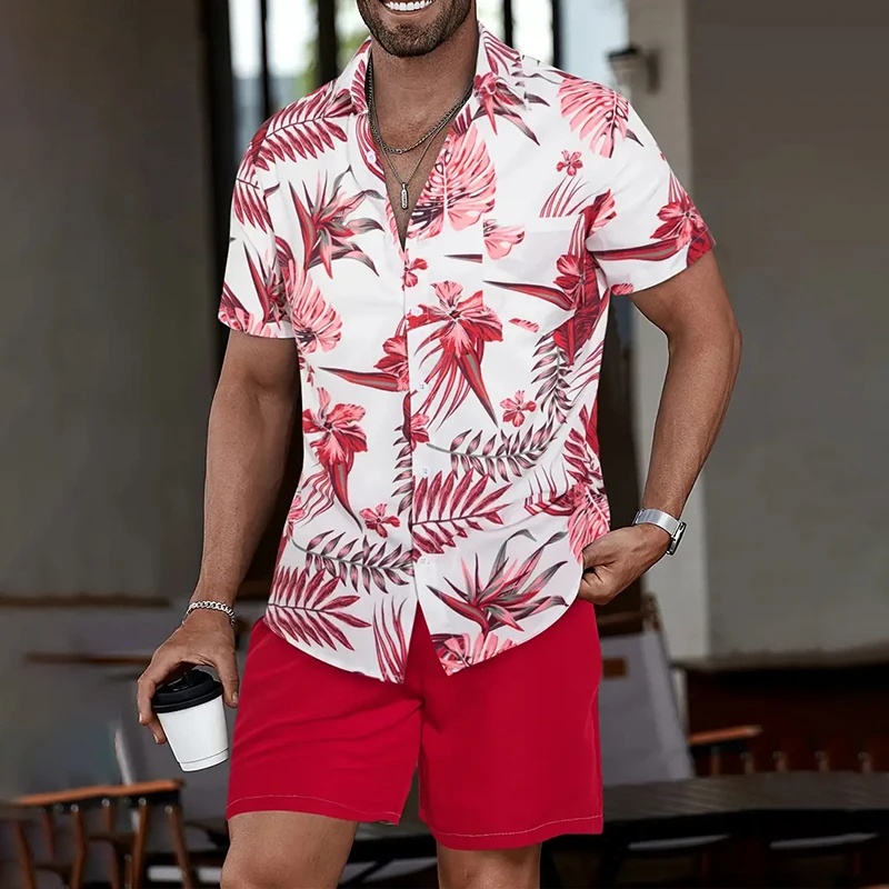 Beach Shirt Hawaiian - 남성용 하와이안 반팔 셔츠 및 스포츠