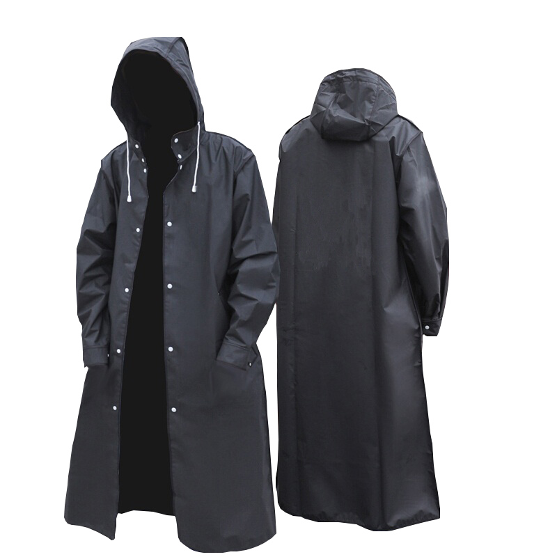 Summer Rain Clothing - 블랙 패션 성인 방수 긴 비옷