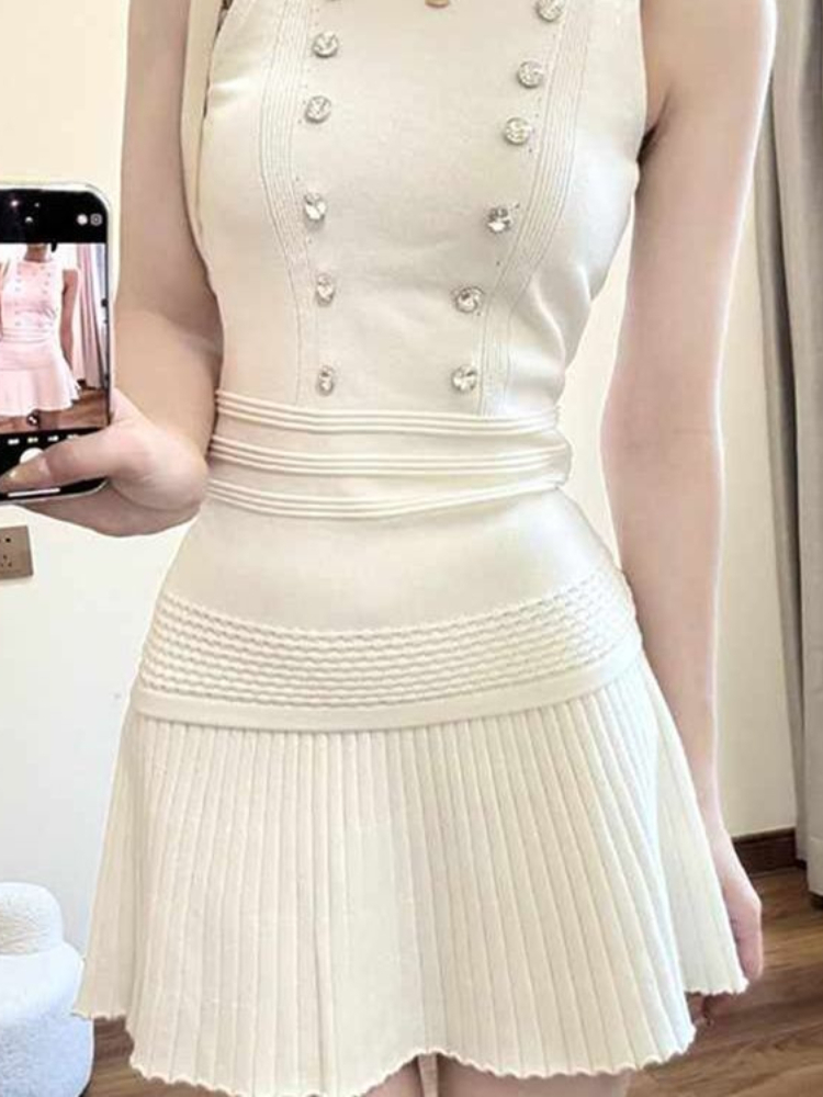 여름 프렌치 스타일 화이트 네일 비즈 탑 여성 니트 베 - Summer Clothing In French 리뷰 및 가격