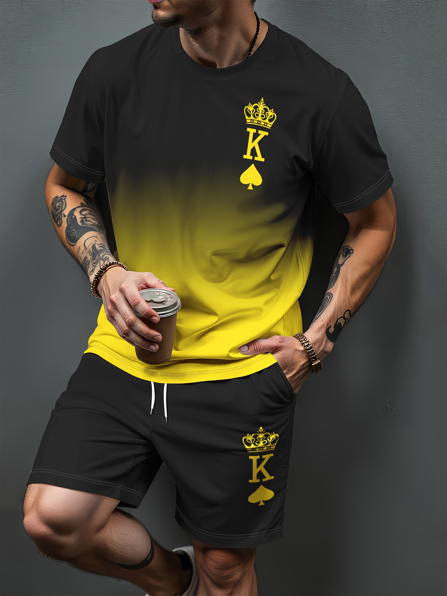 그라디언트 문자 패턴 3D 인쇄 운동복 남성 여성 캐주 - Summer Clothing For Young Men 리뷰 및 가격
