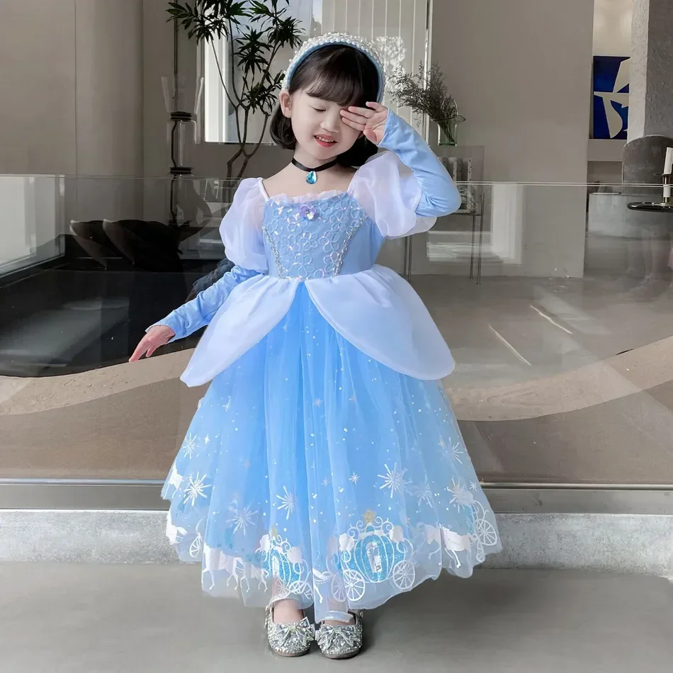 신데렐라 공주 코스프레 드레스 소녀 키즈 볼 가운 스팽 - Summer Dresses Yours Clothing 리뷰 및 가격