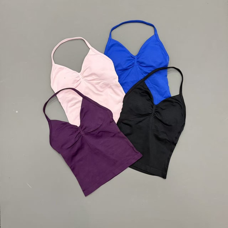 짐 여성용 스포츠 탱크탑 심리스 홀터 스파게티 스트랩  - Halter Neck Top 리뷰 및 가격