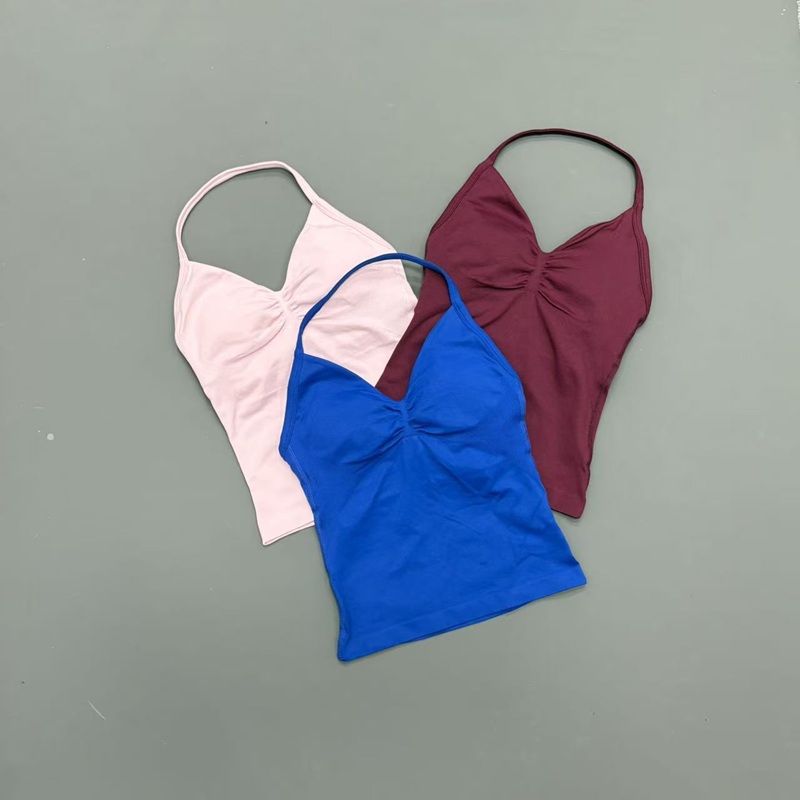 짐 여성용 스포츠 탱크탑 심리스 홀터 스파게티 스트랩  - Halter Neck Top 리뷰 및 가격