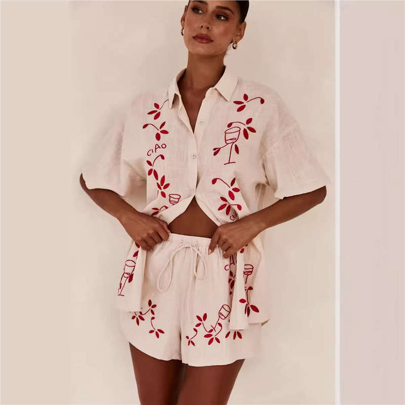 25 봄 여름 신상 3D 자수 편안한 캐주얼 반팔 셔츠 - Summer Clothing Italy 리뷰 및 가격