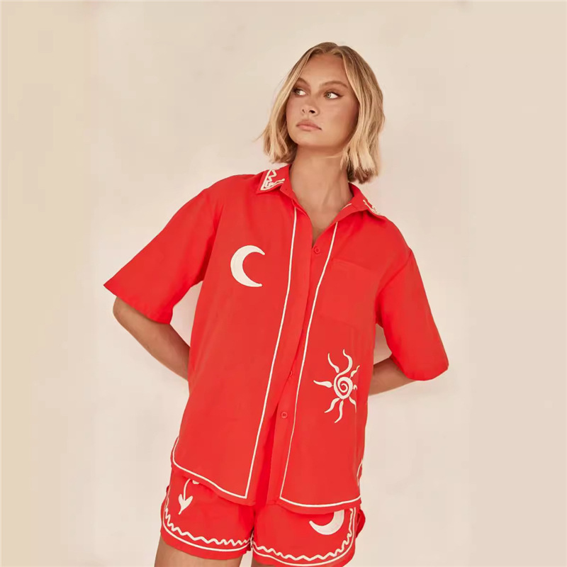 25 봄 여름 신상 3D 자수 편안한 캐주얼 반팔 셔츠 - Summer Clothing Italy 리뷰 및 가격