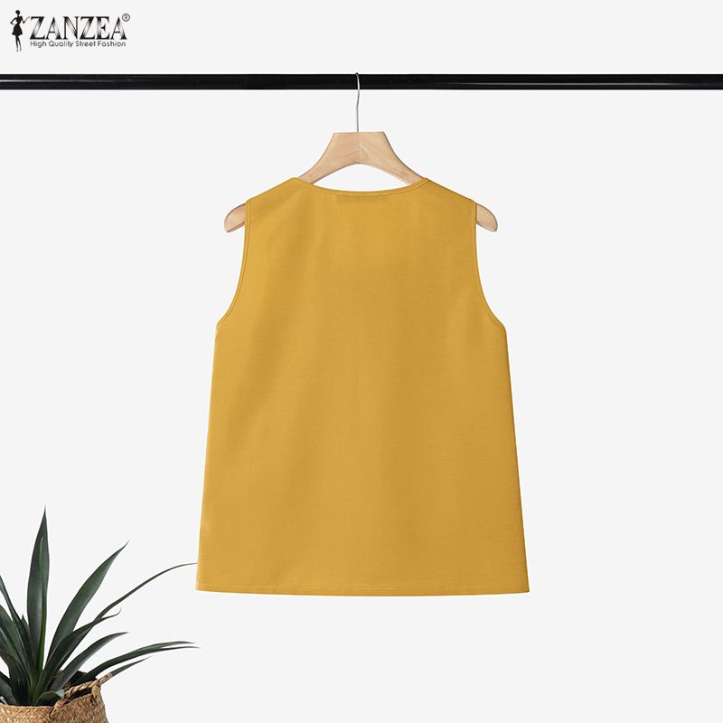 ZANZEA 플러스 사이즈 5XL 여성 핀턱 탱크 탑  - Summer Clothing Plus 리뷰 및 가격