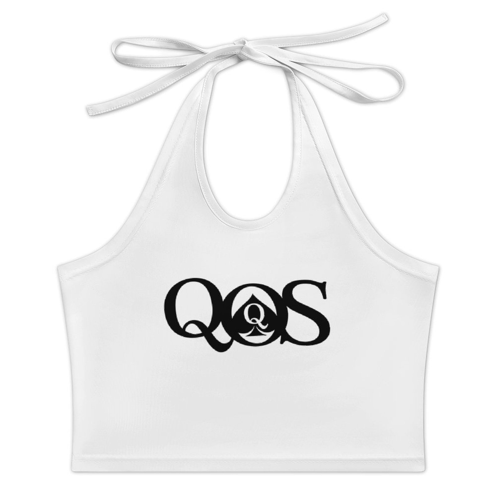 여성용 QOS 프린트 타이 홀터탑 백리스 스쿱넥 이중  - Halter Neck Top 리뷰 및 가격