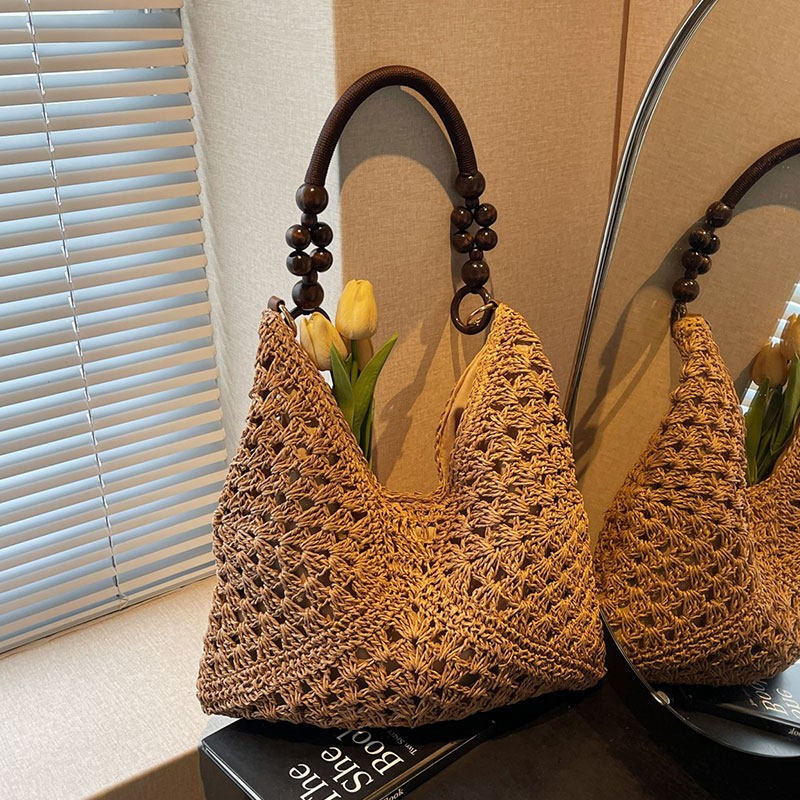 해변 휴가 스타일 대용량 스트로우 숄더백 여성용 202 - Beach Bag Straw 리뷰 및 가격