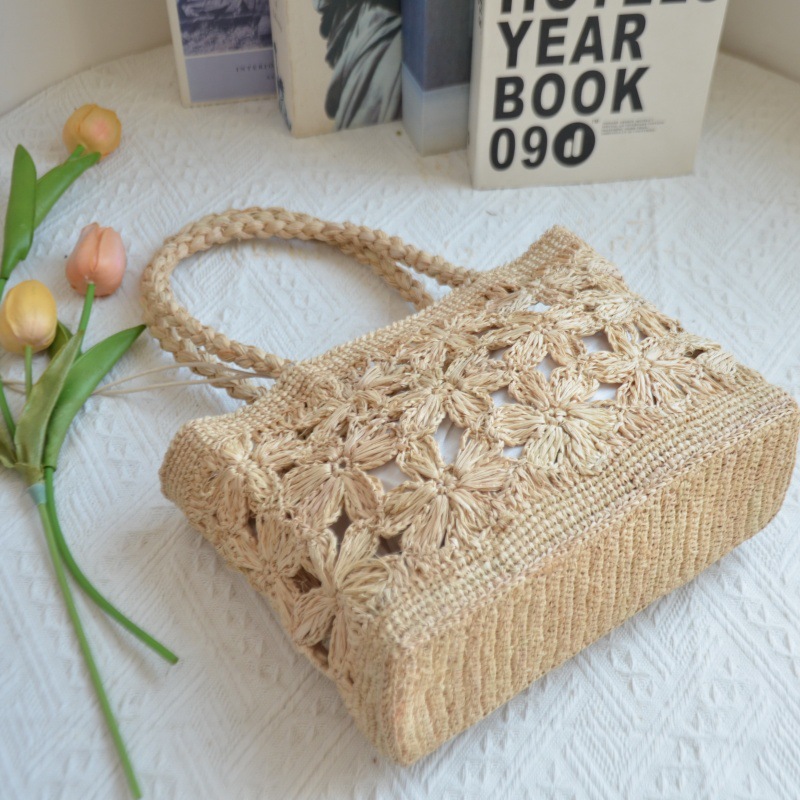 보헤미안 플라워 스트로 백 토트 홀로 플로럴 비치 백  - Beach Bag Straw 리뷰 및 가격