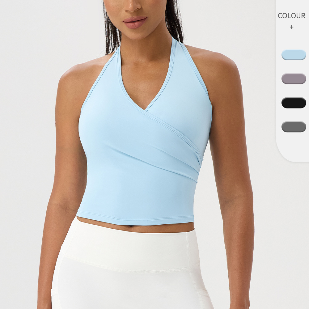 여성용 홀터 V넥 요가 탱크탑 누드 느낌 속건 통기성  - Halter Neck Top 리뷰 및 가격