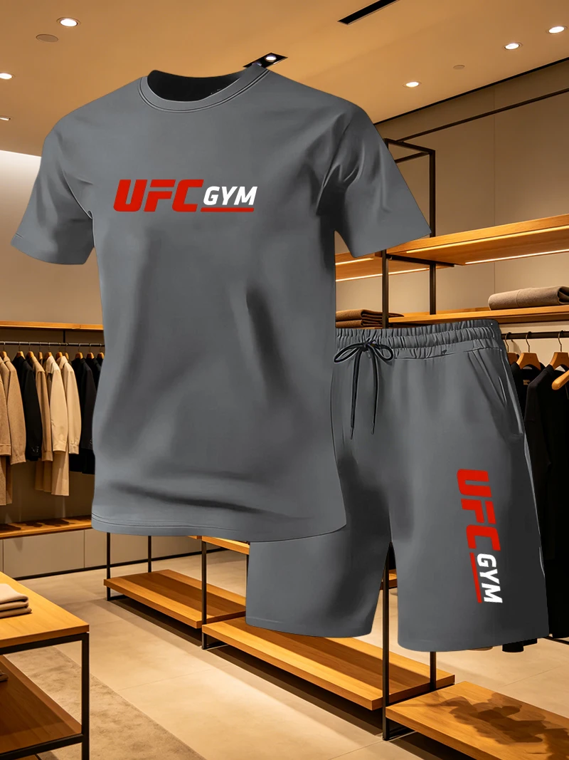 남성 패션 티셔츠 반바지 UFC 캐주얼 세트 여름 스포 - Summer Clothing For Young Men 리뷰 및 가격