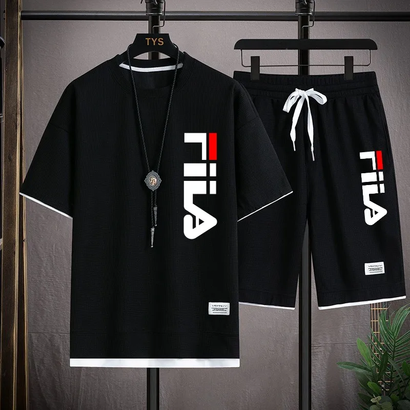새로운 남성용 봄 여름 캐주얼 반팔 티셔츠와 반바지 2 - Summer Clothing For Young Men 리뷰 및 가격