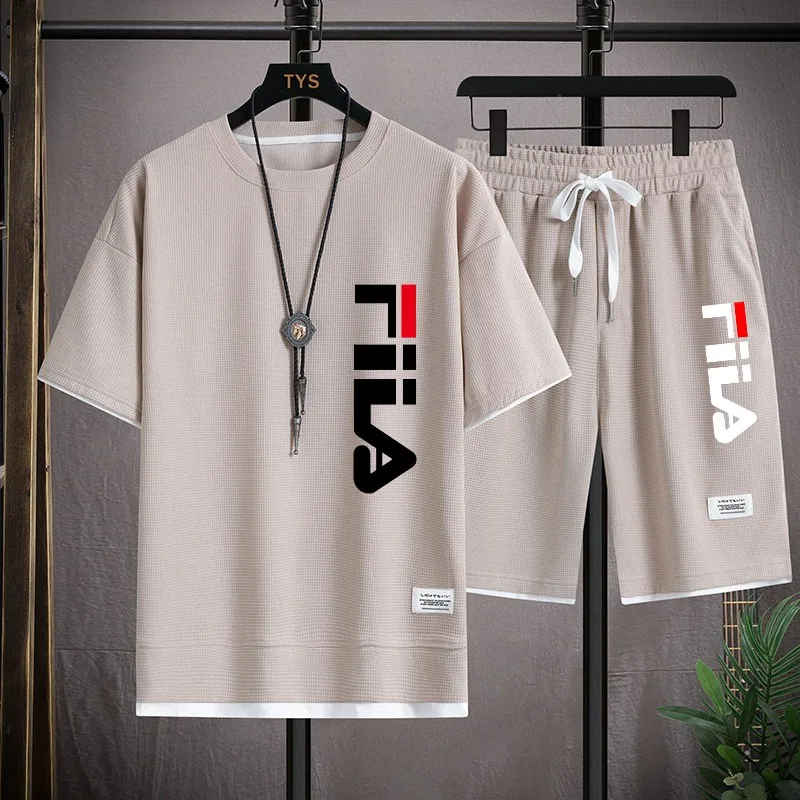 새로운 남성용 봄 여름 캐주얼 반팔 티셔츠와 반바지 2 - Summer Clothing For Young Men 리뷰 및 가격