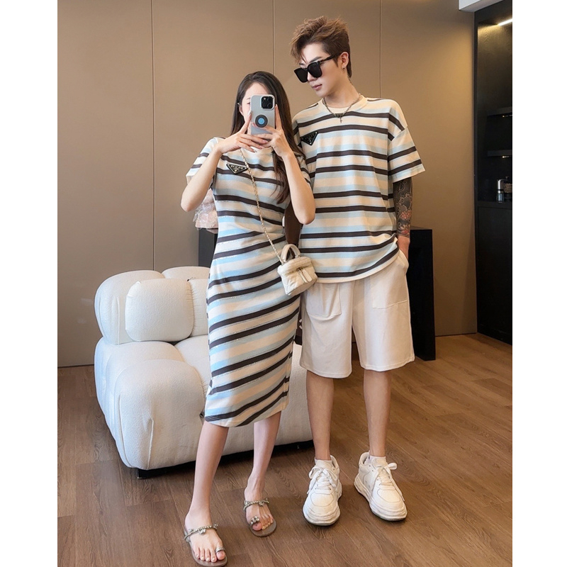아빠 엄마 아기 커플룩 스트라이프 의상 엄마와 딸 같은 - Summer Dresses Yours Clothing 리뷰 및 가격