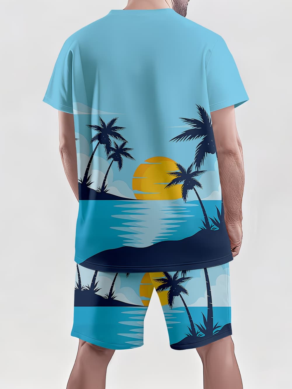 2026 남성 2피스 세트 하와이안 야자수 프린트 남성 - Beach Shirt Hawaiian 리뷰 및 가격