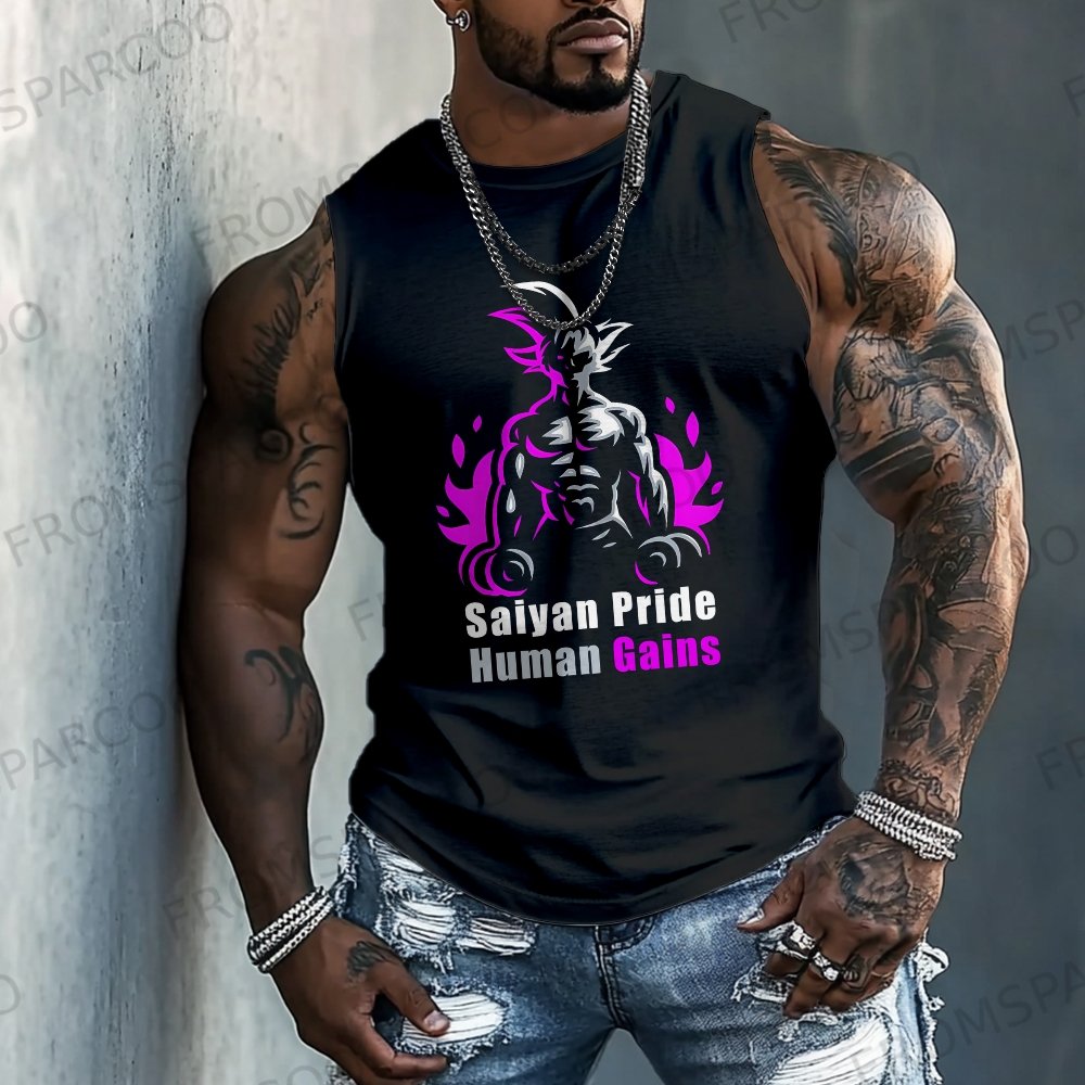 드래곤볼 애니메이션 손오공 프린트 순면 탱크탑 2025 - Summer Clothing Men 2025 리뷰 및 가격