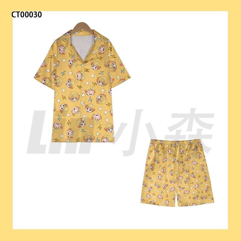 여름 귀여운 악마 슬레이어 젠이츠 잠옷 2피스 반팔 라 - Summer Clothing For Teens 리뷰 및 가격