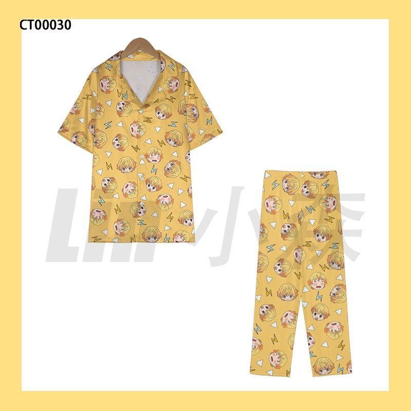 여름 귀여운 악마 슬레이어 젠이츠 잠옷 2피스 반팔 라 - Summer Clothing For Teens 리뷰 및 가격