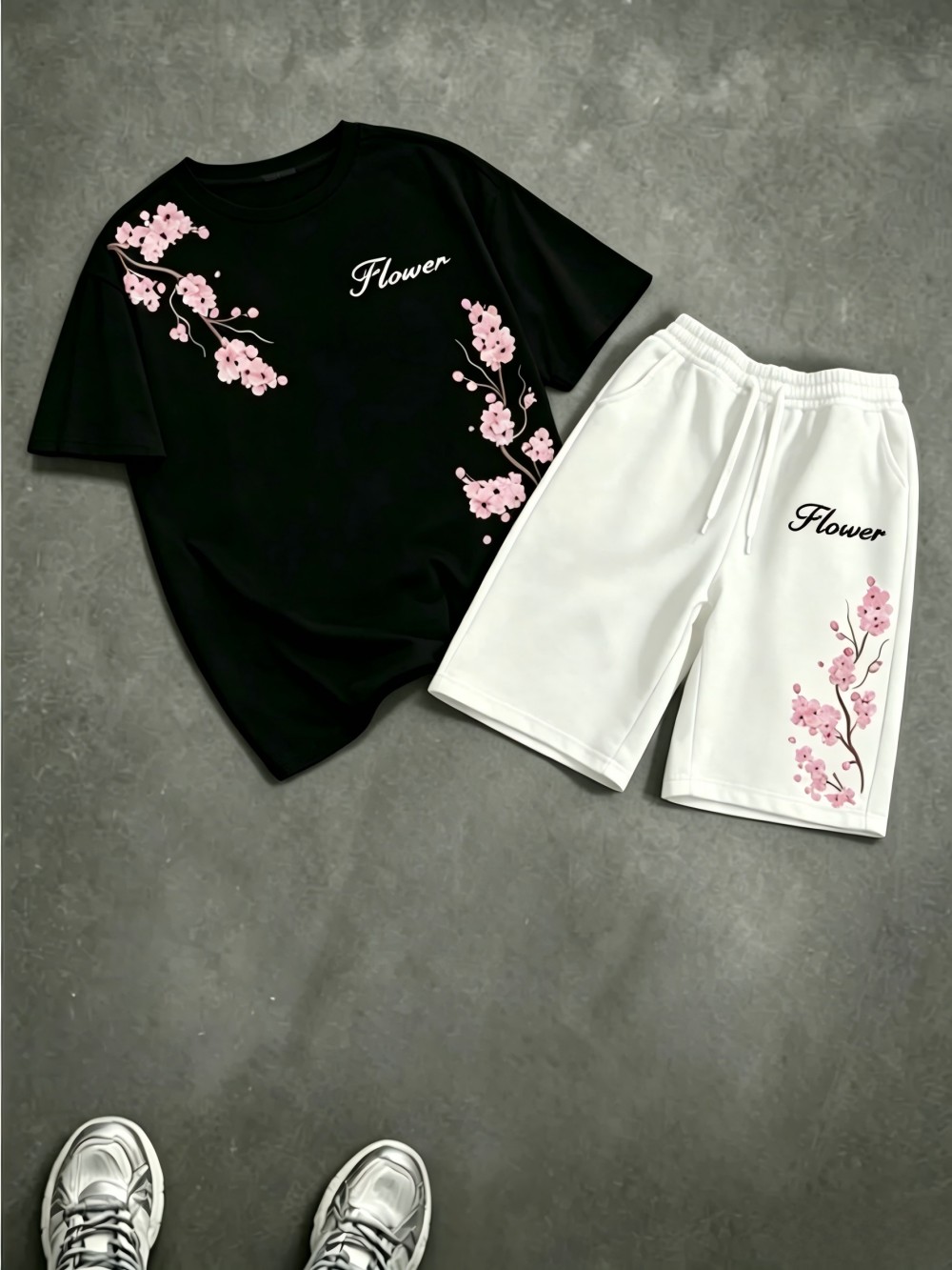남성용 여름 벚꽃 문자 인쇄 편안한 통기성 라운드 넥  - Summer Clothing For Young Men 리뷰 및 가격