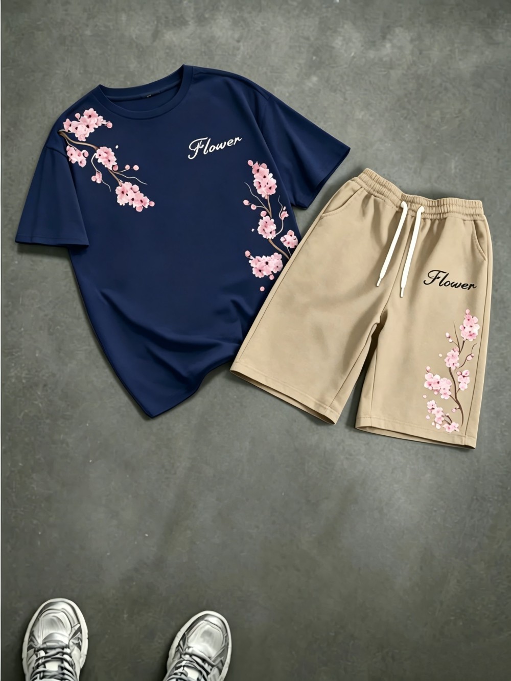 남성용 여름 벚꽃 문자 인쇄 편안한 통기성 라운드 넥  - Summer Clothing For Young Men 리뷰 및 가격