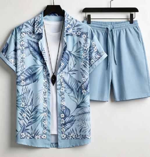 하와이안 플랜트 보더 그래픽 남성 코디 세트 턴다운 칼 - Beach Shirt Hawaiian 리뷰 및 가격