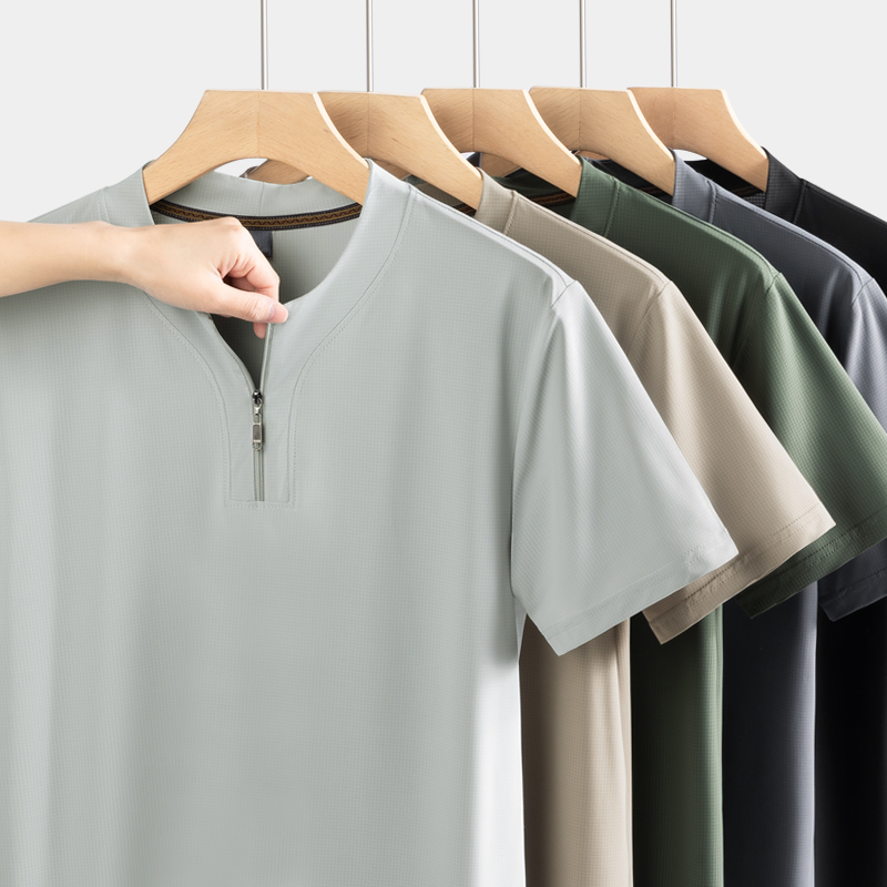 빅사이즈 9XL 남성 아이스 실크 헨리넥 반지퍼 티셔츠 - Summer Clothing For Young Men 리뷰 및 가격