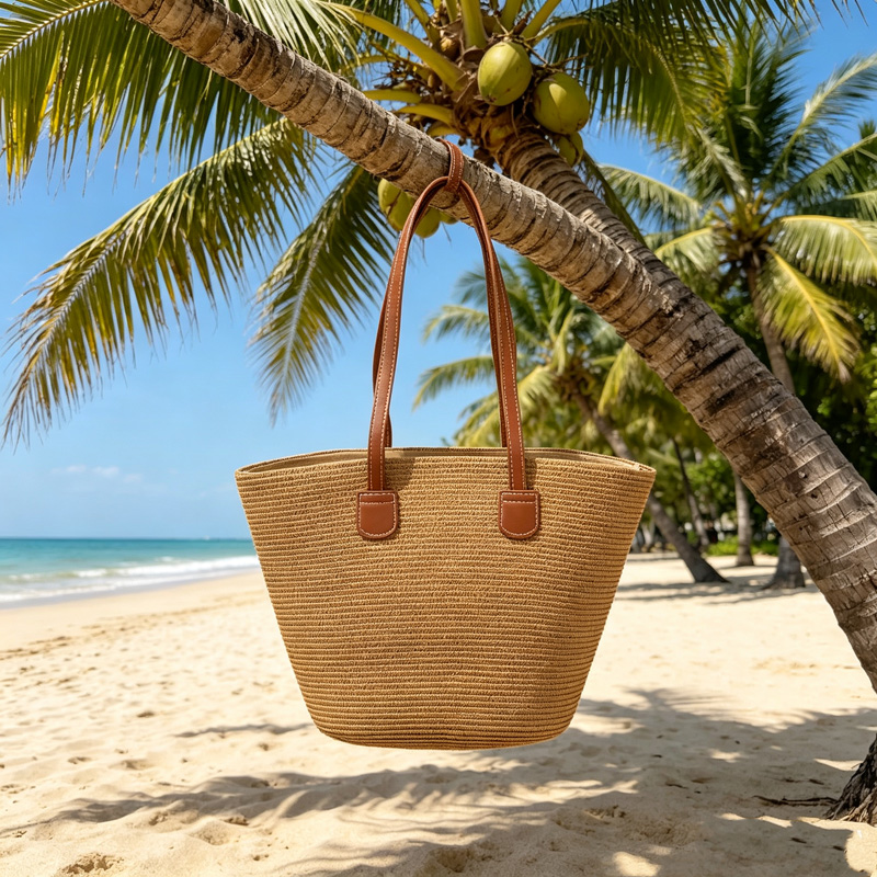 CLAREGQI 여성용 솔리드 컬러 밀짚 토트백, PU - Beach Bag Straw 리뷰 및 가격