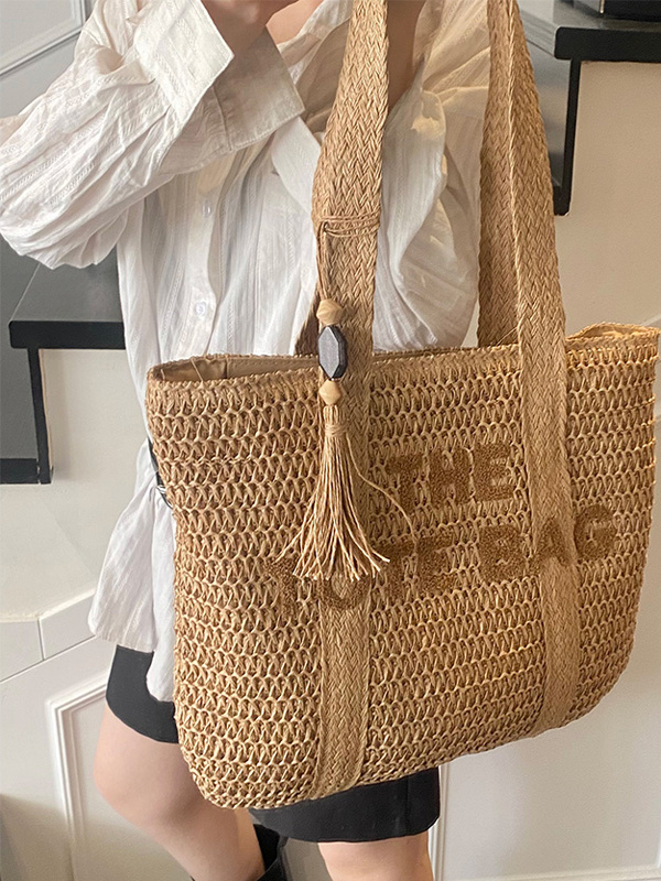 여름 해변 여행용 대용량 밀짚 가방 캐주얼 패션 싱글  - Beach Bag Straw 리뷰 및 가격