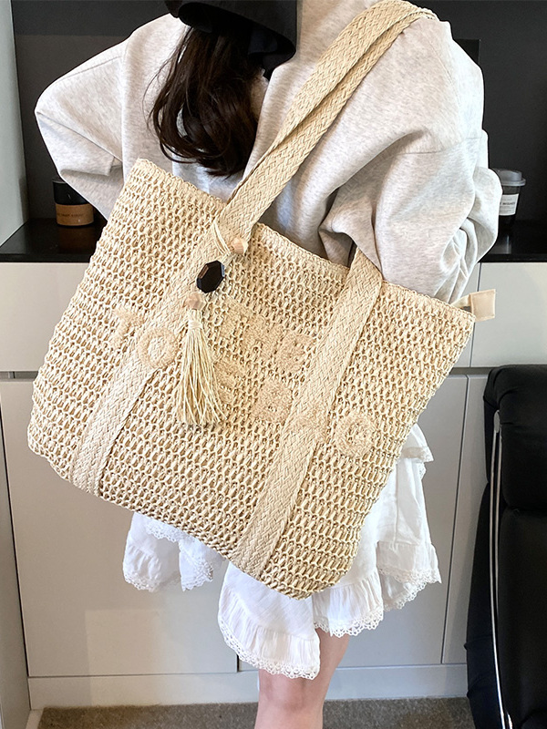 여름 해변 여행용 대용량 밀짚 가방 캐주얼 패션 싱글  - Beach Bag Straw 리뷰 및 가격