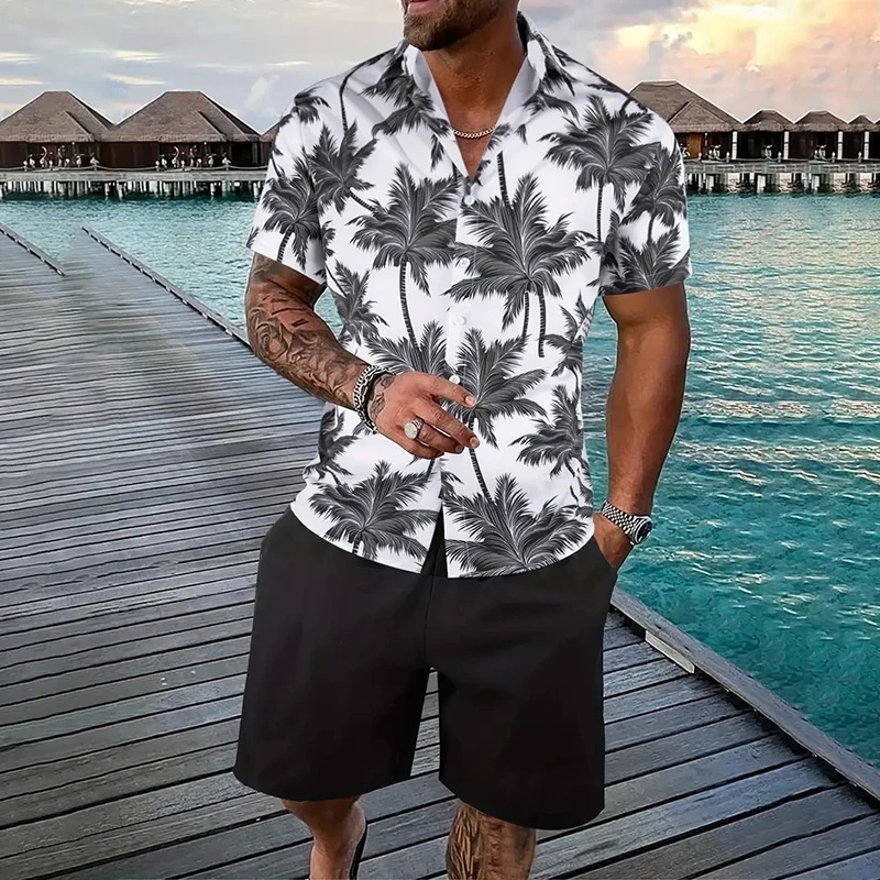 남성용 하와이안 반팔 셔츠 및 스포츠 반바지 세련된 야 - Beach Shirt Hawaiian 리뷰 및 가격