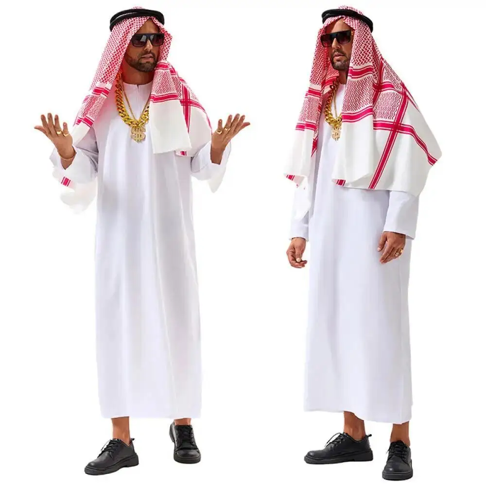 아라비아 두바이 의상 UAE 시에크 코스프레 흰색 로브 - Summer Vacation Clothing Men 리뷰 및 가격