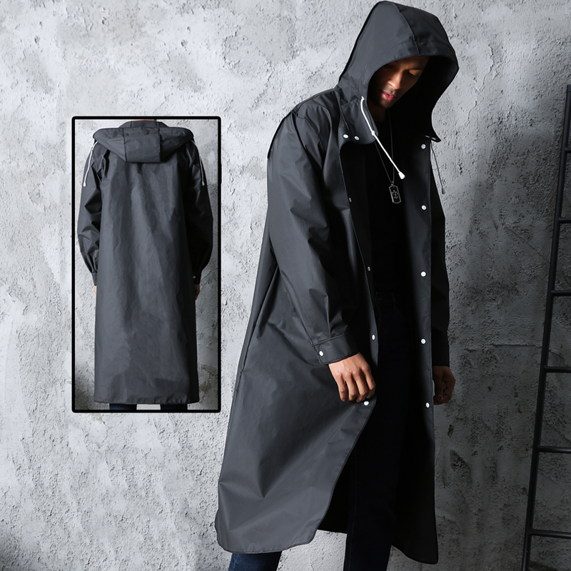 블랙 패션 성인 방수 긴 비옷 여성 남성 비옷 야외 하 - Summer Rain Clothing 리뷰 및 가격