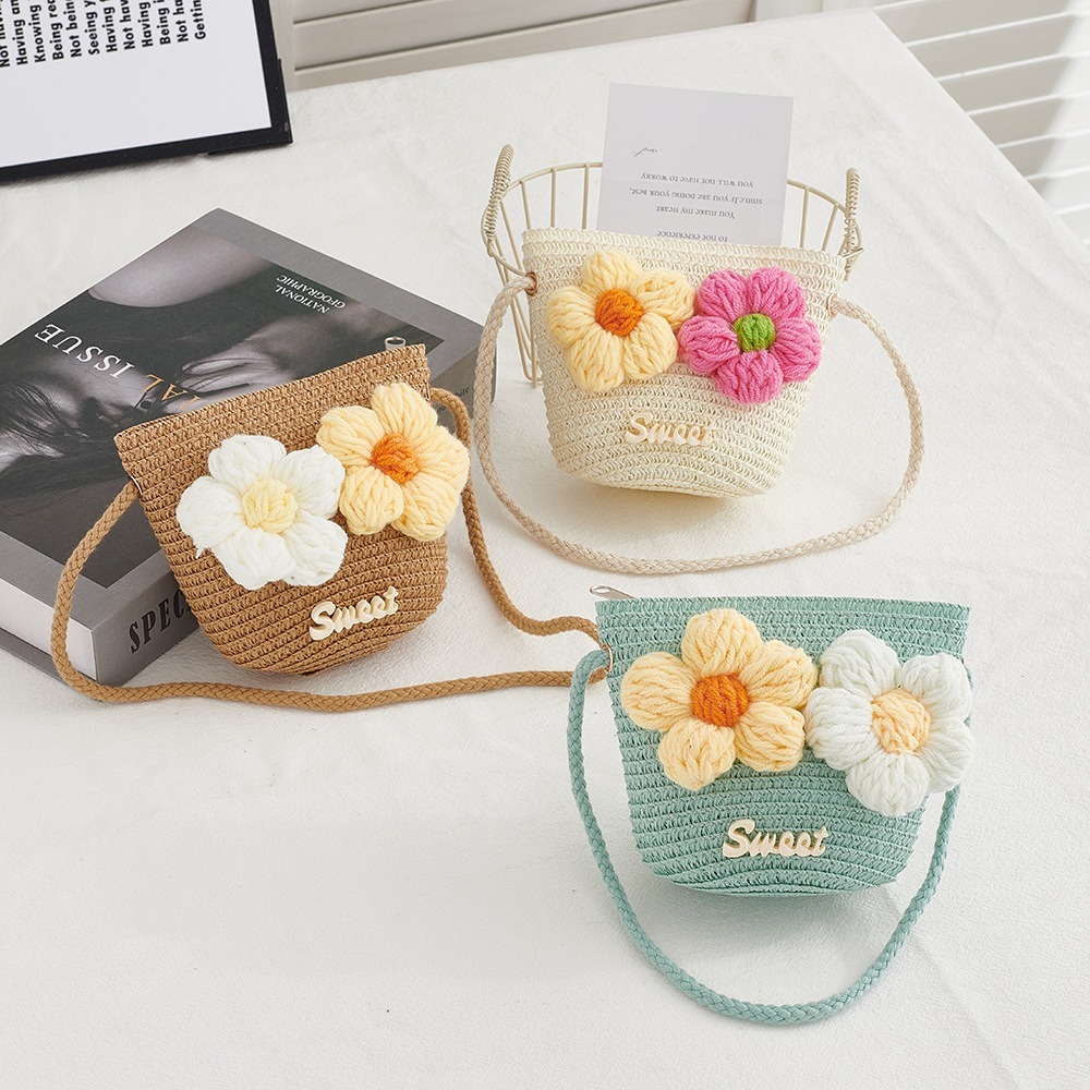 새로운 지퍼 밀짚 가방 꽃 공주 여름 해변 동전 지갑  - Beach Bag Straw 리뷰 및 가격