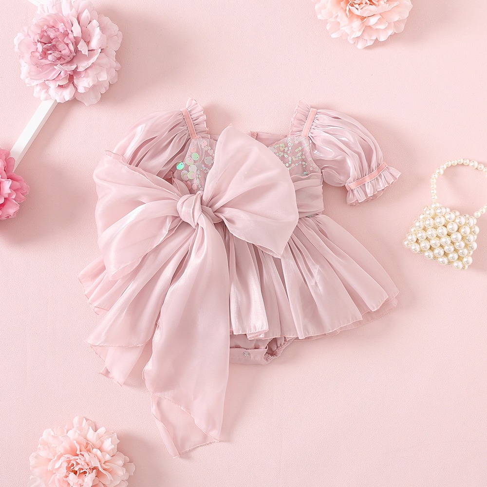 여름 소녀 자매 매칭 의상 퍼프 짧은 소매 리본 바디수 - Summer Dresses Yours Clothing 리뷰 및 가격